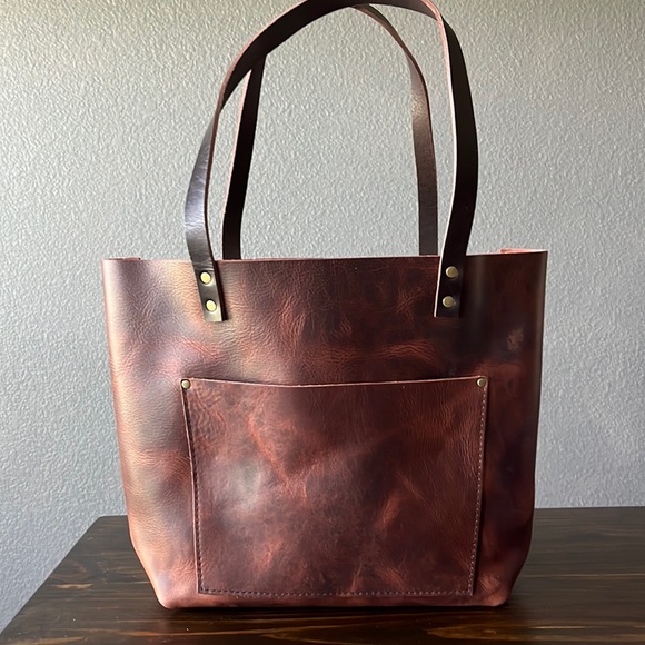 NEW Portland Leather Unicorn Lava Large Classic Tote! - Picture 2 of 10